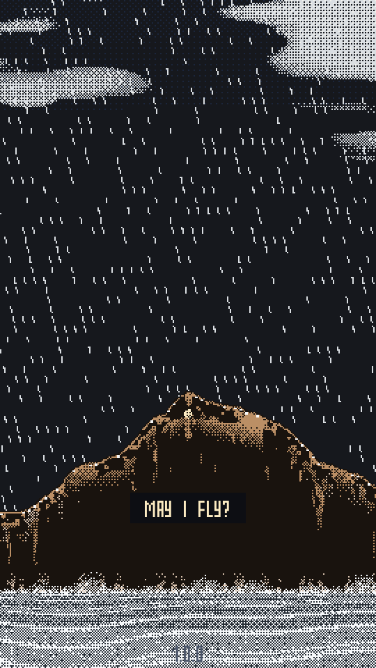 The mountain in the rain, over the water The mountain in the rain, over the water